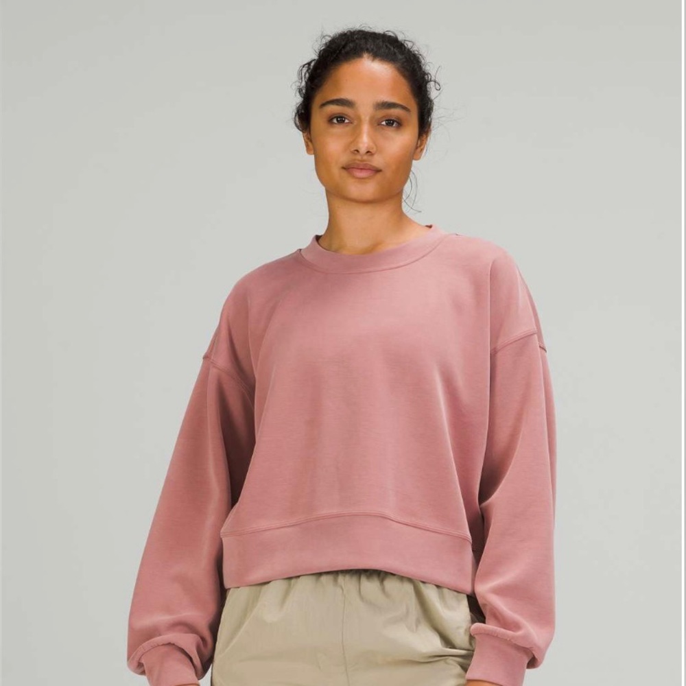 Lululemon perfectly oversized cropped crew *softstreme SPICED CHAI, size 8